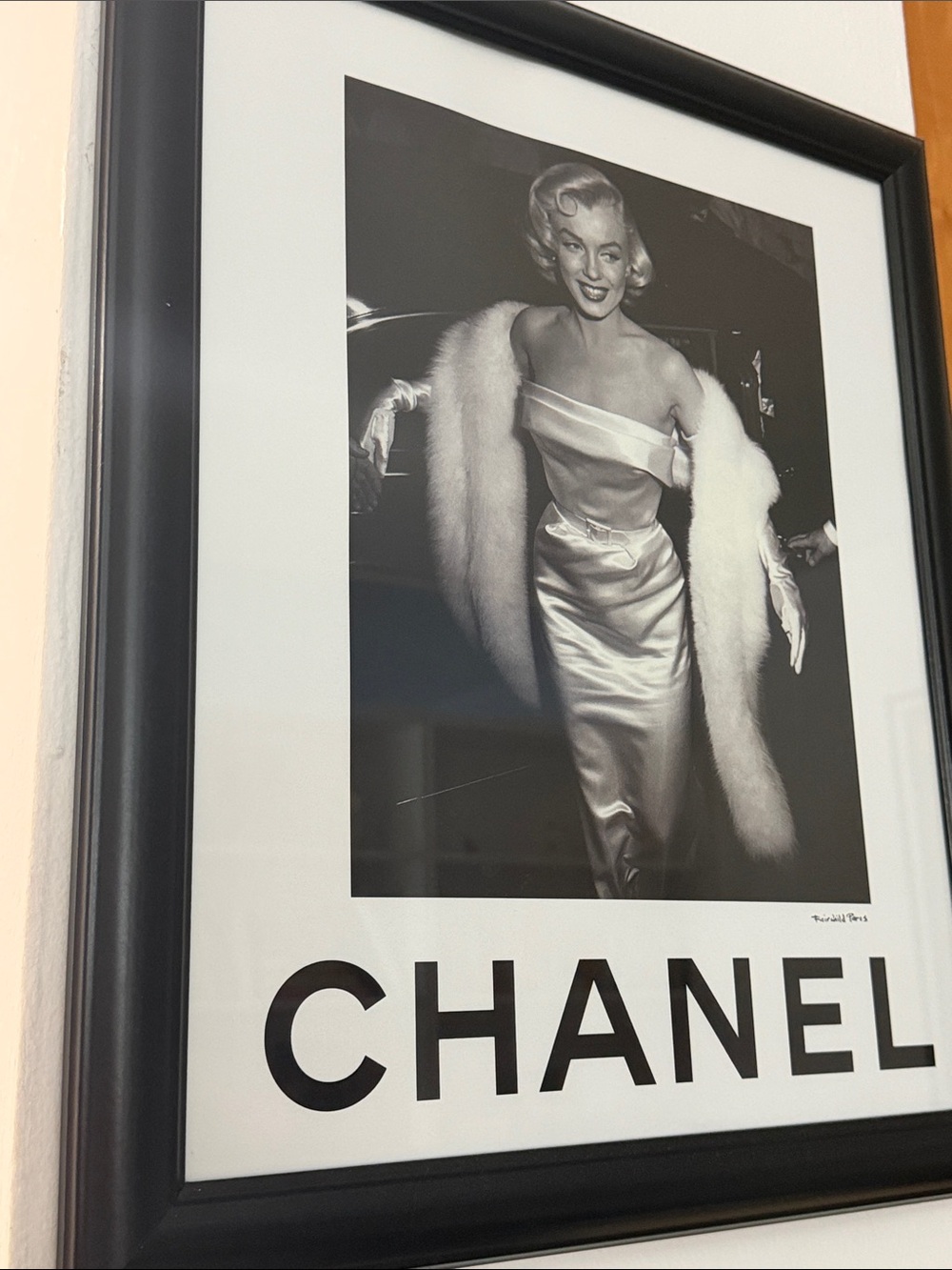 CHANEL Black & White Marilyn Monroe Fashion Poster franed